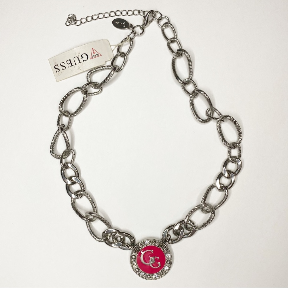 GUESS silver logo necklace